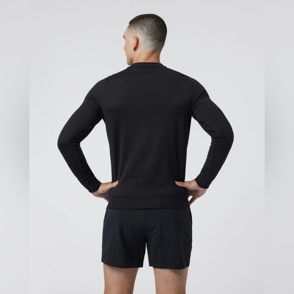 Vuori Ponto Performance Black Heather Crew Neck Pullover Sweater Shirt Small - Picture 3 of 5